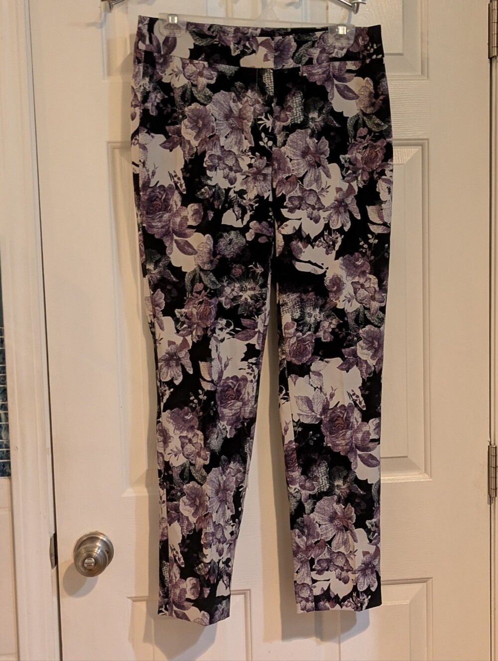 Nine West Purple and Black Floral Pants